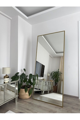 Effe Gold Metal Çerçeveli 180x80 Cm Ayaklı Boy Aynası