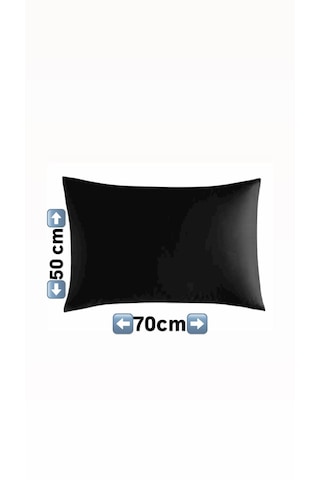50x70cm 2adet %100 Cotton Yastık Kılıfı Siyah