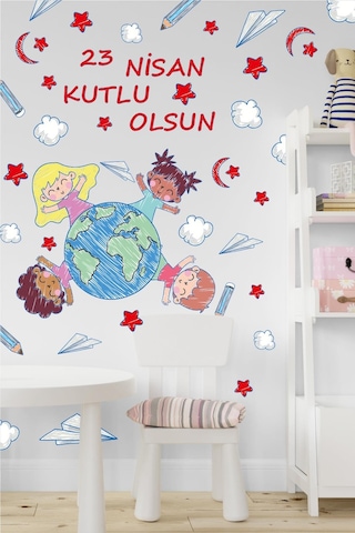 23 Nisan Sticker Seti,23 Nisan Kutlu Olsun Çocuk Bayramı Okul Sticker 89 Parça