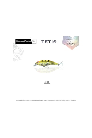 Naniwaosakashi Tetis 50mm 4.5gr Sinking Maket Balık