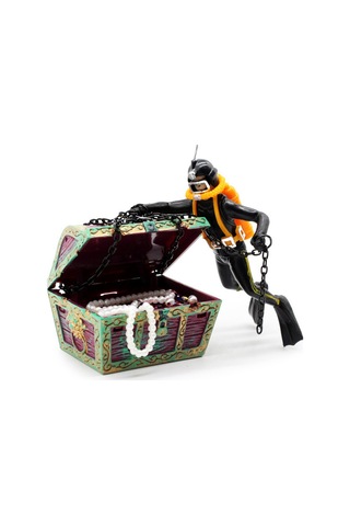 Youmex Akvaryum Zekâsı: Turuncu Kurbağa Adamlı Basınçlı Oksijenli Sandık, Gemi Enstitüsü Dekorasyonu - Dayanıklı Malzeme İle Kolay Kullanım