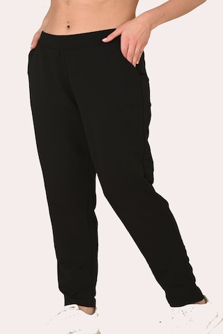 Trendhill Kadın Siyah İki İplik Büyük Beden Eşofman Altı Edy5610b Siyah