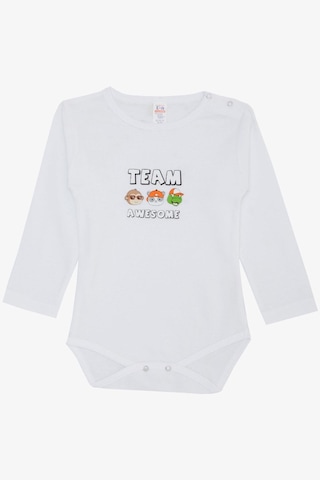 Breeze Erkek Bebek Çıtçıtlı Zıbın Body Sevimli Takım Arkadaşları Baskılı 9 Ay-3 Yaş, Beyaz Beyaz