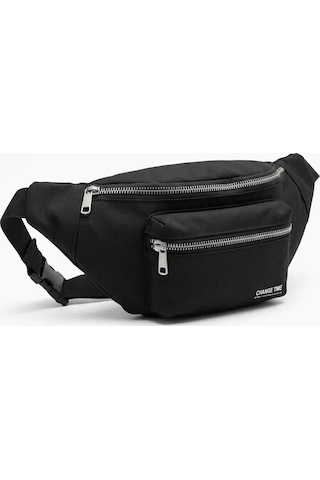 Vıntessy Siyah Unisex Bel Çantası Çapraz Askılı Günlük Kullanım Fermuarlı 30x13 Cm Bzs01