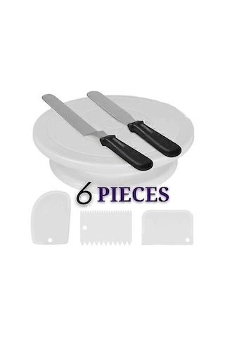 6 Adet/takım Pasta Döner Tablası Seti Dekorasyon Masası Dekorasyon Ağzı Silikon Çanta Pişirme Dıy Kombinasyonu Çok Renkli