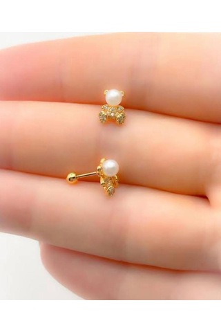 Tragus Piercing Çelik Renk Atmaz Ayıcık Model Gold - 647609685 Gold