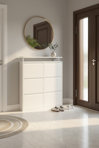 Lıccıa Metal Ayakkabılık 3 Lü Yatay Model Beyaz