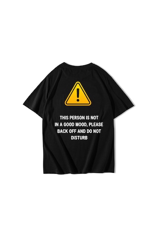Brz Collectıon Brz Collection Unisex Oversize Do Not Disturb T-shirt Siyah