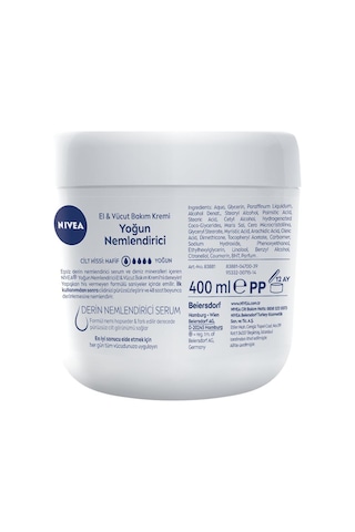 Nivea Yoğun Nemlendirici El & Vücut Bakım Kremi 400 ML