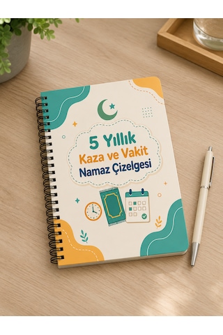 Namaz Takip Defteri, 5 Yıllık, Kaza Namazı Ve Vakit Namazı Çok Renkli