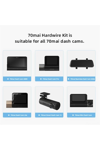 Wezone 70mai Up02 Otopark Monitör Kablosu + Type-c Adaptörü - 24 Saatli Oto Güvenlik Kaydı, Akıllı Geri Görüş Aynası Ve Kaydedici İçin Dc12-30v