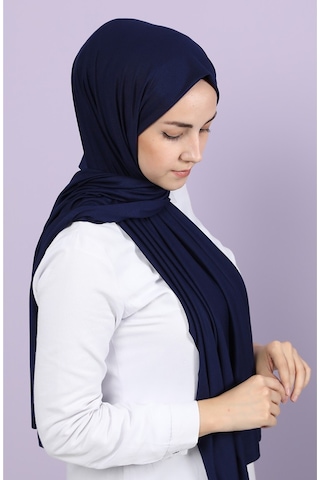 Penye Şal Tesettür Giyim, %100 Pamuk, Hafif, Rahat, Şık, Yüksek Kalite, Shawl, Scarf, Hijab, Shawl Lacivert