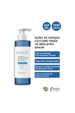Sinoz Hydrapro Kuru Ve Hassas Ciltler İçin Yüz Temizleme Jeli 200 ML
