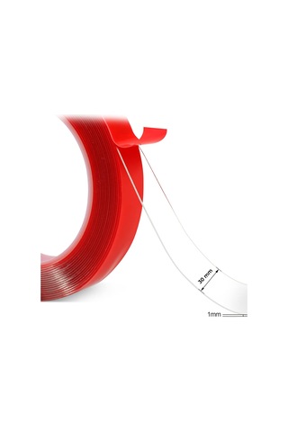 Çift Taraflı 30 Mm Kırmızı Nano Silikon Bant Su Geçirmez Güçlü Tablo Montaj Bandı 5 Metre 30 MM x 5 M