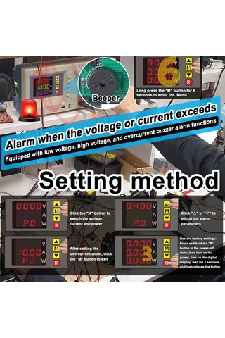 Ebitda Voltaj-akım Güç Ölçer: Ayarlanabilir Ekran, Alarm, Kompakt Tasarım