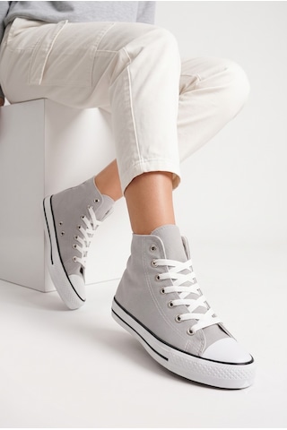 N Moda Unisex Keten Ayakkabı Spor Ayakkabı Günlük Sneakers Uzun Gri