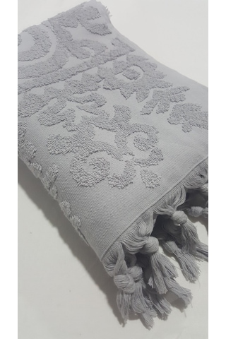El Bağlamalı Saçaklı El Havlusu 50x90 Cm Gri