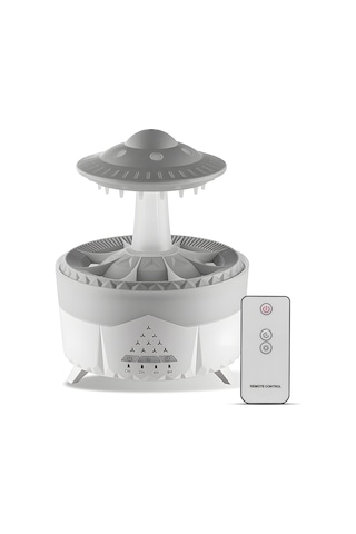 Hangfox Beyaz Ufo Stili Ev Odası Nemlendirici: 350ml, 7 Renk Işık, Uyku Modu, Yağ Ekleme, 2-4-8 Saat Zamanlayıcı, Su Yokken Otomatik Kapatma, Kumandalı, 220v Avrupa Standartı