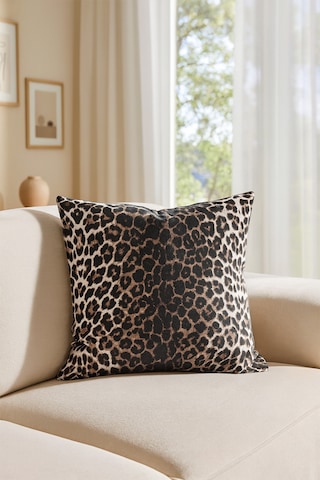 Duck Leopar Kırlent Kılıfı Kahve V1 45x45 Kahverengi