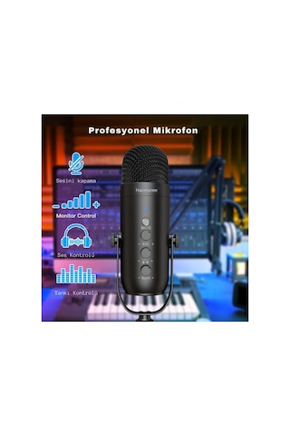 Profesyonel Youtuber Oyun Mikrofon Set Çok Amaçlı Kondenser Mikrofon Takçalıştır Podcast Yayın Kayıt