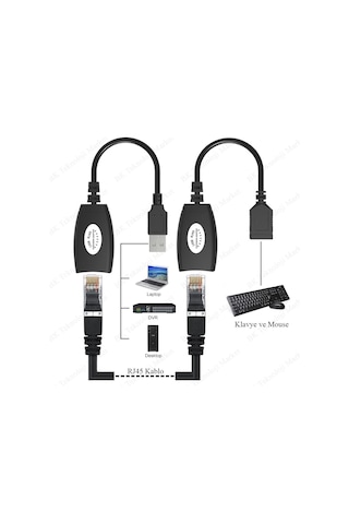Usb Extender - Cat5 / Cat6 Kablosu Üzerinden Lan Uzatma Adaptörü
