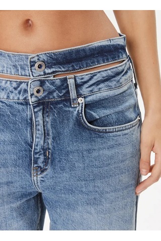Karl Lagerfeld Jeans Yüksek Bel Düz Paça Mavi Kadın Denim Pantolon 240j1107