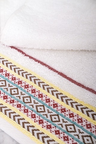 Vevien Ansaaj Jakarlı 4 Parça Bornoz Seti Krem