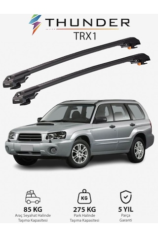 Subaru Forester 2003-2007 Trx1 Thunder Carrier Kilitli Ara Atkı Taşıyıcı Tavan Barı Gri