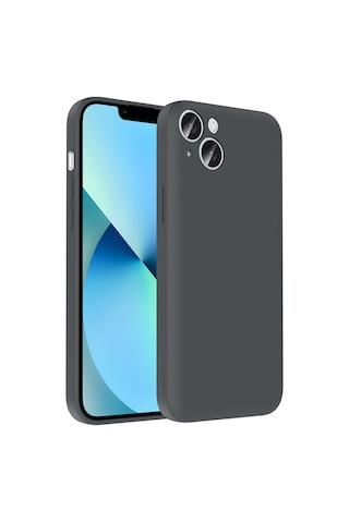 Apple Uyumlu iPhone 14 Kılıf Kamera Korumalı Kartlık Hazneli Zore Vitra Kapak Gri