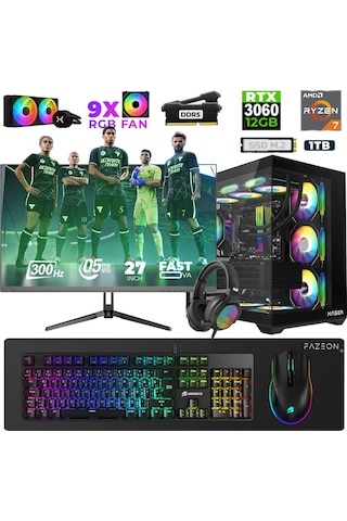 Xaser Star X410 R7-7800X3D 16 GB 1 TB M.2 NVMe SSD 12 GB RTX3060 27" Free Dos Dizüstü Bilgisayar
