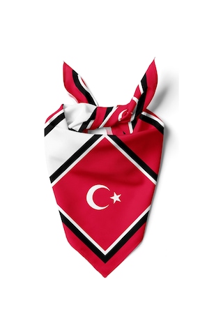 Türk Bayrağı Desen 55x55cm Bandana/fular Çok Renkli