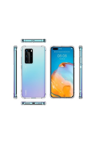 Huawei P40 Anti-Drop Darbe Emici Silikon Kılıf (249193681)-Şeffaf