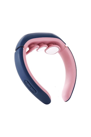 Xindoker Üç Başlı Akıllı Boyun Masaj Cihazı - Elektrikli Şok Dalgalı Isıtmalı Abs+silikon Boyun Bakıcısı Mavi Şarjlı Mavi