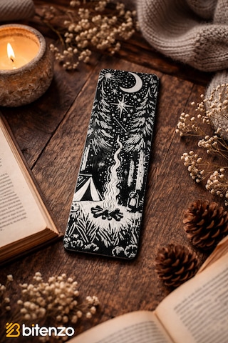 Gece Kampı Temalı Kitap Ayracı