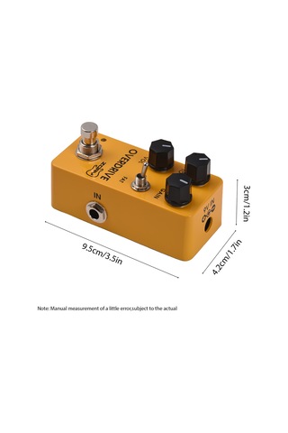 Geeksen Gitar Overdrive Efekt Pedalı Tone//vol/fat Çok Yönlü Ton Kontrolü Dc 9v 6.35mm Giriş/çıkış Arayüzü Sarı