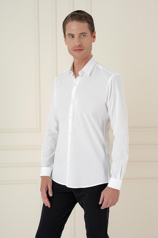 Efor Slim Fit Pamuk Uzun Kol Klasik Beyaz Gömlek Gk 745 Beyaz
