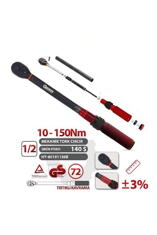 Ht- Arm 1/2 10-150nm Cırcırlı Tork Kolu Anahtarı