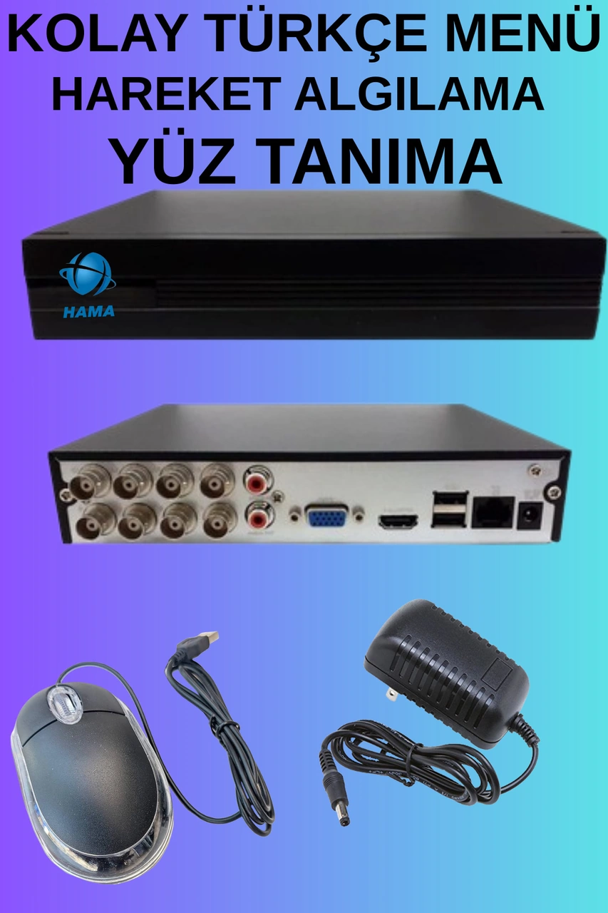 Snrelk Hama 8 Kameralı 500gb Gece Görüşlü Full Güvenlik Kamerası Seti