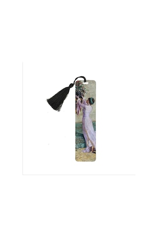 Vazo Yerleştiren Kız Osman Hamdi Bey Baskılı, Püsküllü Kitap Ayracı Hediyelik Bookmark,ayraç-107