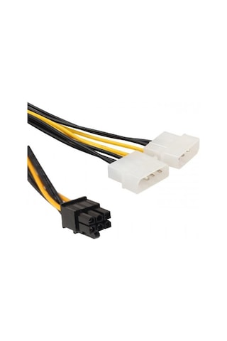 2 X Molex Pcı-e Güç Kablosu To 6pin Grafik Ekran Kartı Dönüştürücü Kablosu 30cm