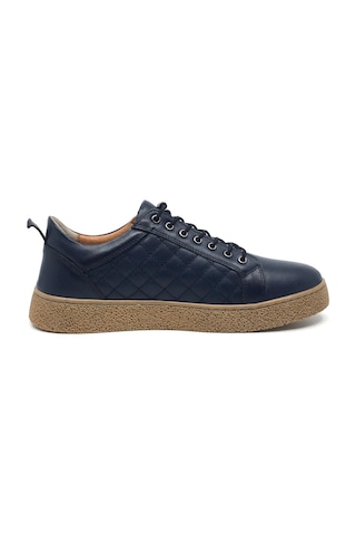 Goldbrand %100 Hakiki Deri Erkek Kışlık Rahat Günlük Casual Süs Bağcıklı Ayakkabı 40-44 Lacivert