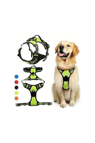 Maxaccess Kırmızı Xl Büyük Köpek Göğüs Askısı Anti Çekme Yastıklı Reflektif Tasma Klipsli Kontrol Tutamacı