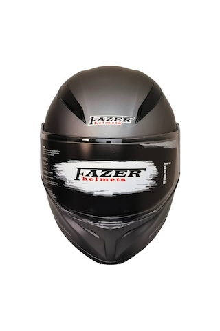 Fr-965 Mat Grey Motosiklet Kaskı Çene Açılır Güneş Vizörlü Motorcu Kask Gri