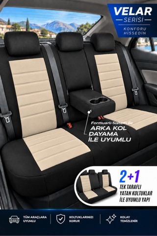 Dacia Sandero Uyumlu Velar Serisi Tay Tüyü Oto Koltuk Kılıfı Ortopedik Tam Set