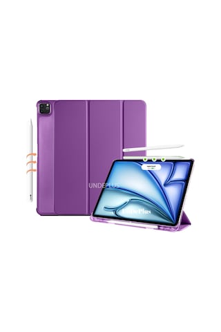 Apple Uyumlu iPad Pro 12.9 3./4./5./6. Nesil M2 Kılıf Flip Cover Kalem Bölmeli Pc Case 2018-2023