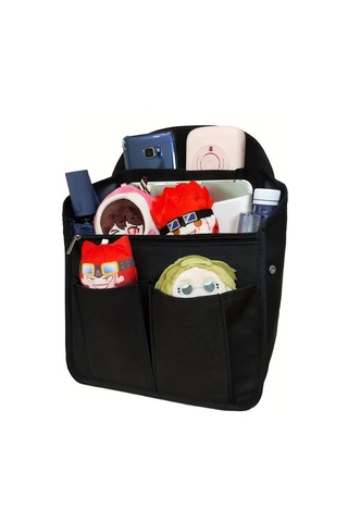 Fochsia Büyük Kapasiteli Çok Cepli Sırt Çantası Dahili Depolama Çantası Polyester Çanta Organizeri Lacivert L Boy Gümüş Eskitme