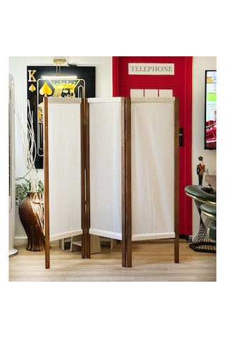 Paravan Seperatör Ahşap 3 Kanatlı Ara Bölme Dekoratif 5400