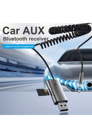 M01 Araç Bluetooth Alıcısı Eller Serbest Arama 3.5mm Aux Stereo Araç Kablosuz Adaptörü