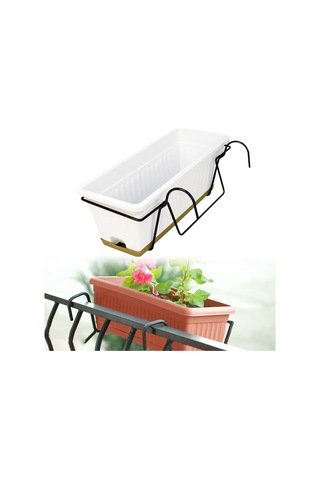 Suntek Magideal  Asılı Sepet Çiçek Kutusu Pencere Avlu Ofis Için Beyaz