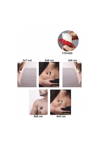 Enhavalı Kızlar Partisi Geçici Dövme Kına Şablonu 5'li